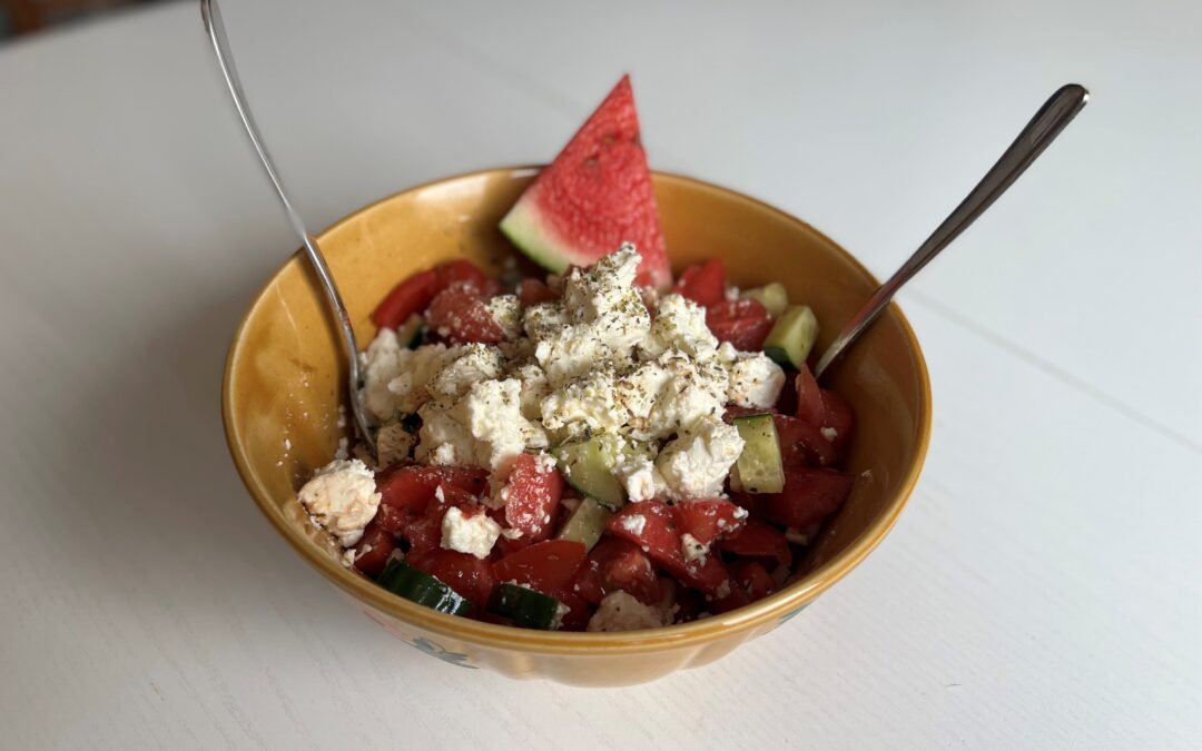 Sommerlicher Melonen-Feta Salat /  Refreshing Watermelon feta cheese salad 🥗🍉🥒